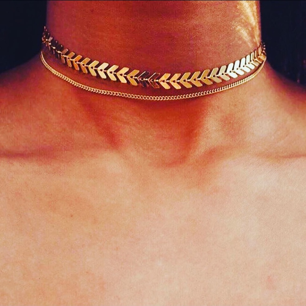 Arrow Double Chain Choker 🖤